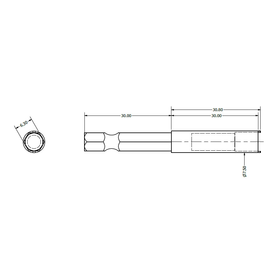 TLG125-MicroBNC Nut Driver Drawing