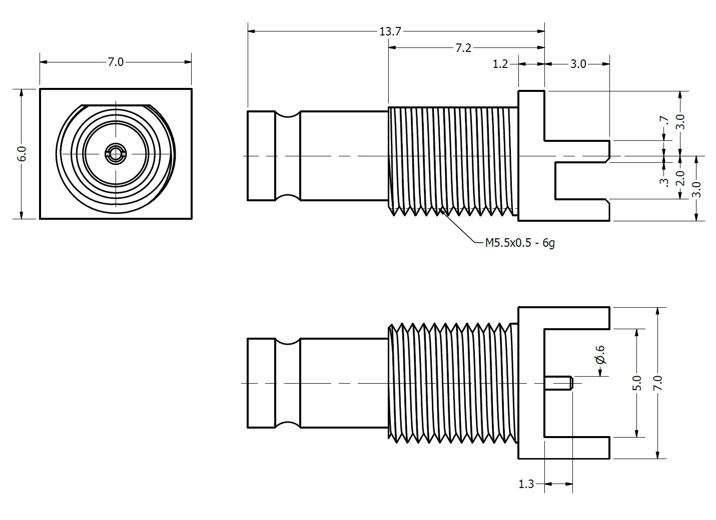 098GRZR1 drawing 3GHz PCB Edge Mounting 1