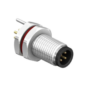 CC05-XXP-FA-PBS M5 circular connector A code panel mountPCB Type front fastened shielded plug