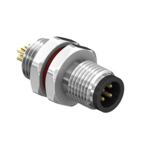 CC05-XXP-RA-PM M5 circular connector A Code Panel Mount Solder Rear Fastened Plug