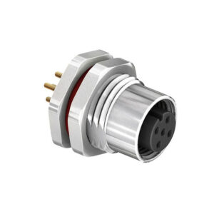 CC12-XXS-FX-PBX M12 Circular Connector A and D Code Panel Mount PCB Type Front Fastened Socket