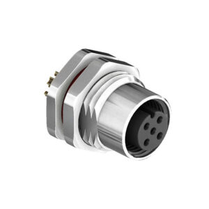 CC12-XXS-FX-PMX M12 Circular Connector A and D Code Panel Mount Solder Front Fastened Socket