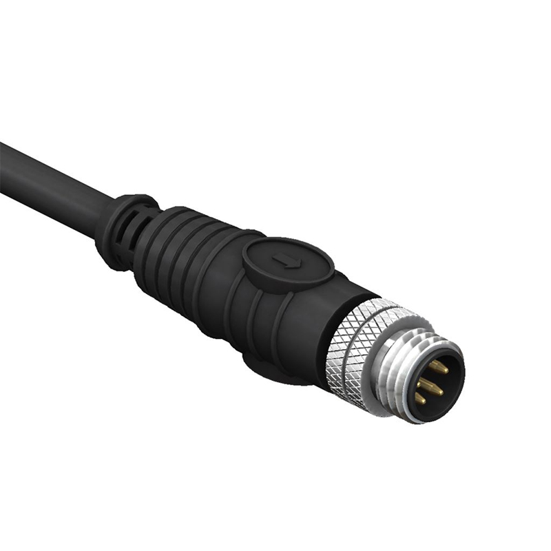 SCM08-XXPXS M8 Circular Connector A and B Code Over-moulding Cables Straight Plug