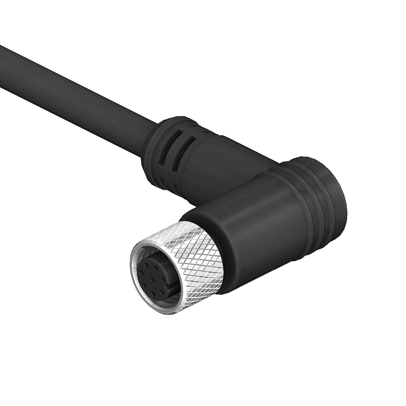SCM08-XXSXRS-XXXX M8 Circular Connector A and B Code Over-moulding Cables Right Angle Shielded Socket