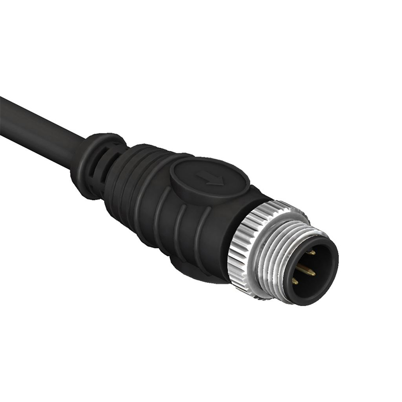 SCM12-XXPXS-XXXX M12 Circular Connector A and D Code Over Molding Cables Straight Plug