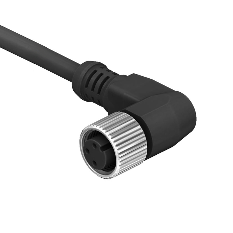SCM12-XXSXR-XXXX M12 Circular Connector Aand D Code Over Molding Cables Right Angle Socket
